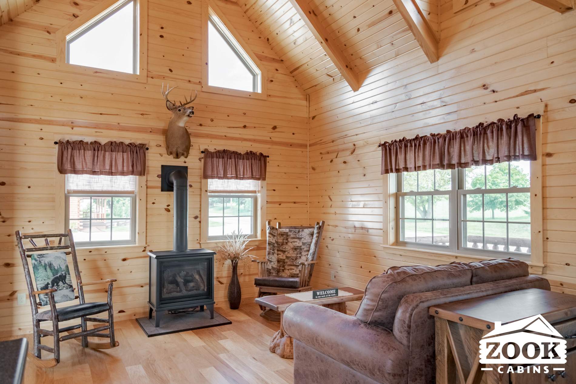 Modular Homes In Colorado Premier Modular Home Builder   Beautiful Log Cabin Great Room 1900x1267 